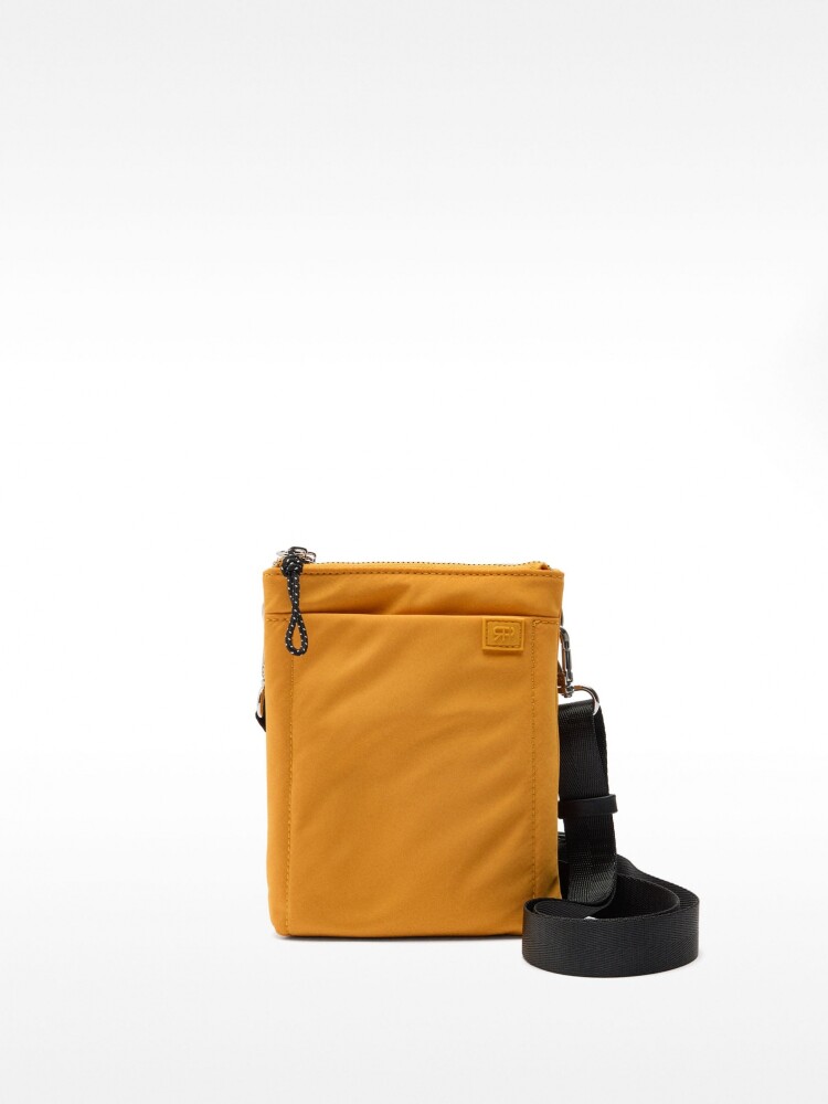 Bolso Bandolera Doble De Nylon naranja