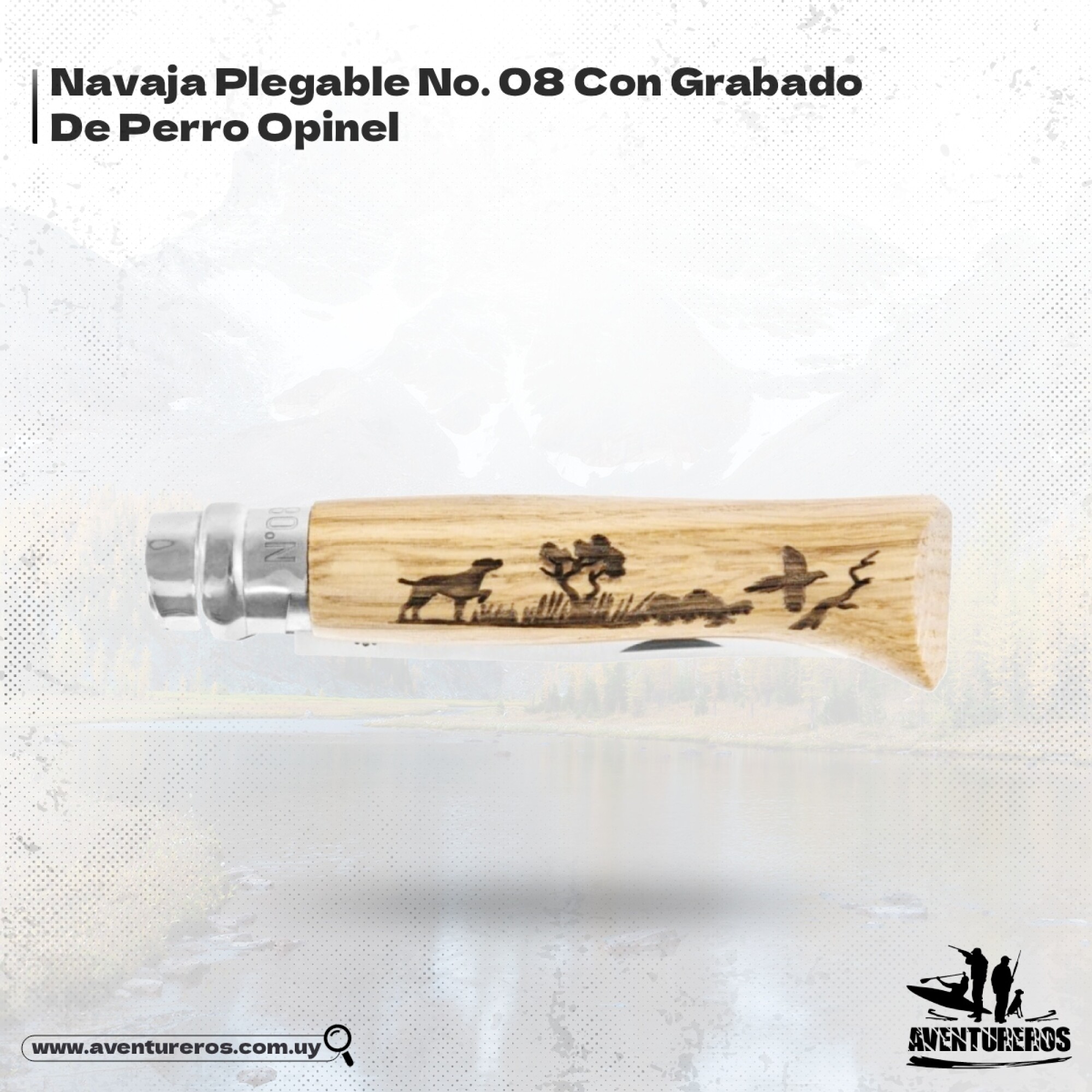 Perro Navaja Sticker Navaja plegable No. 08 con grabado de perro — Aventureros