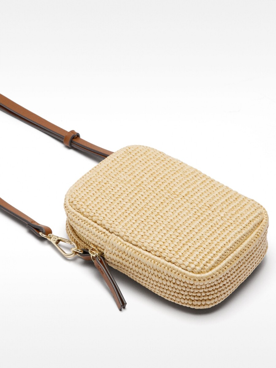 Bolso Para Móvil Efecto Rafia natural