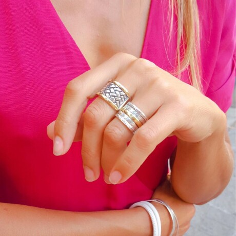 Anillo Becky - Plata y Oro Anillo Becky - Plata y Oro