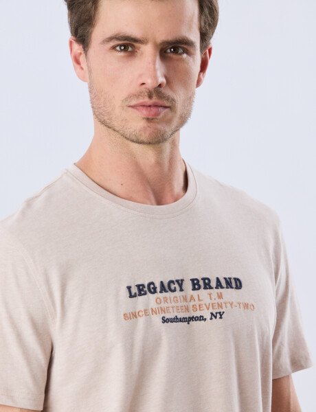 REMERA ESTAMPADA DE ALGODÓN Beige