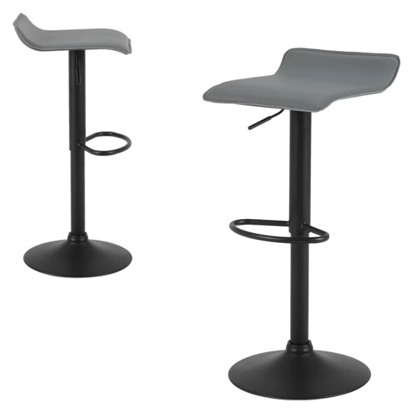 Butaca ecocuero con base negra promo x2 Gris