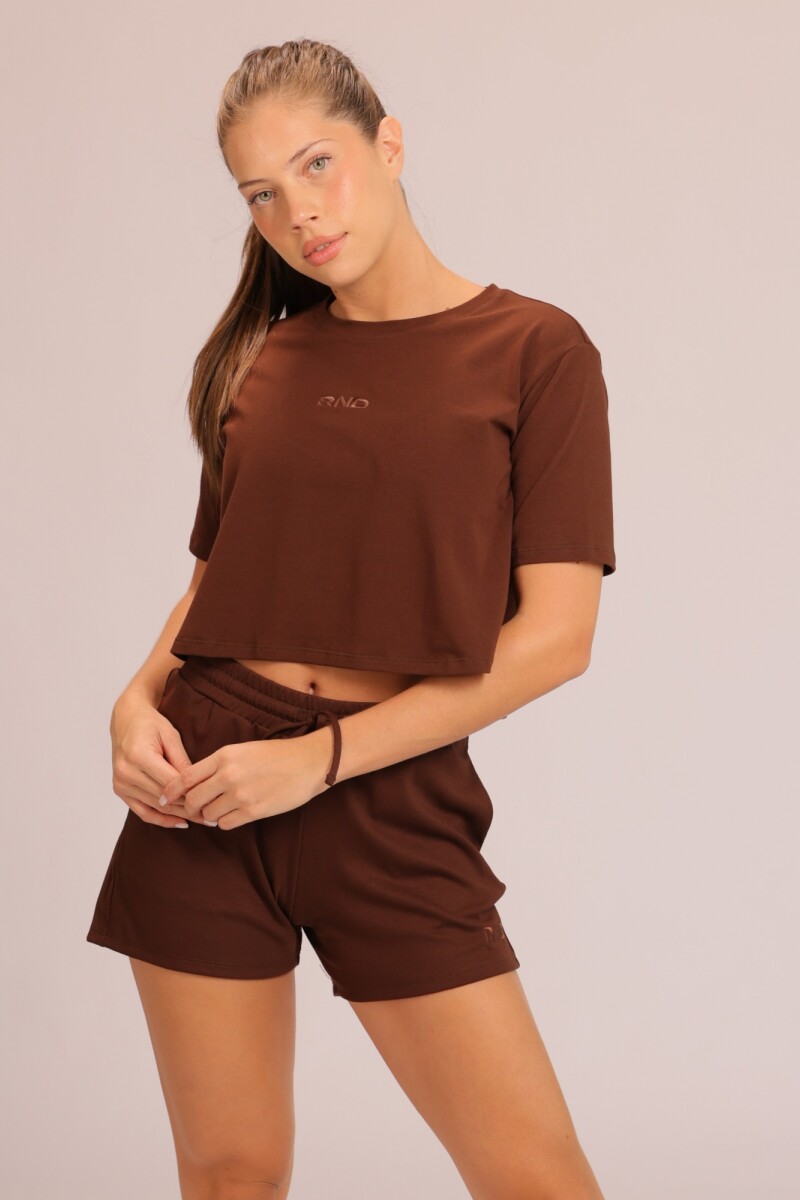 Short de Moletón. Marrón