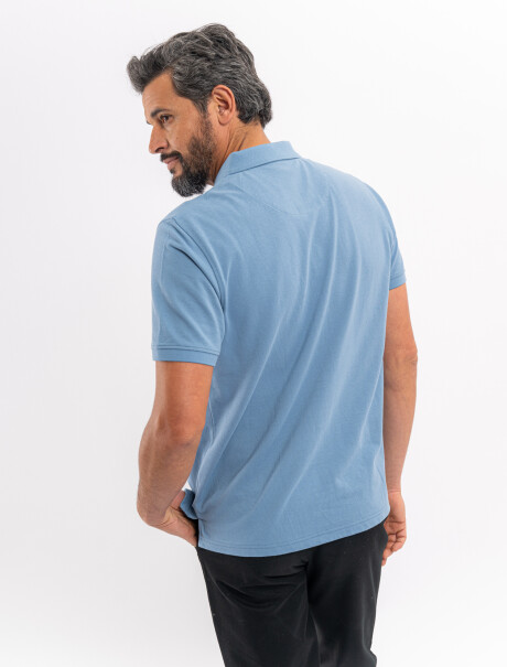 Remera m/c lisa azul piedra