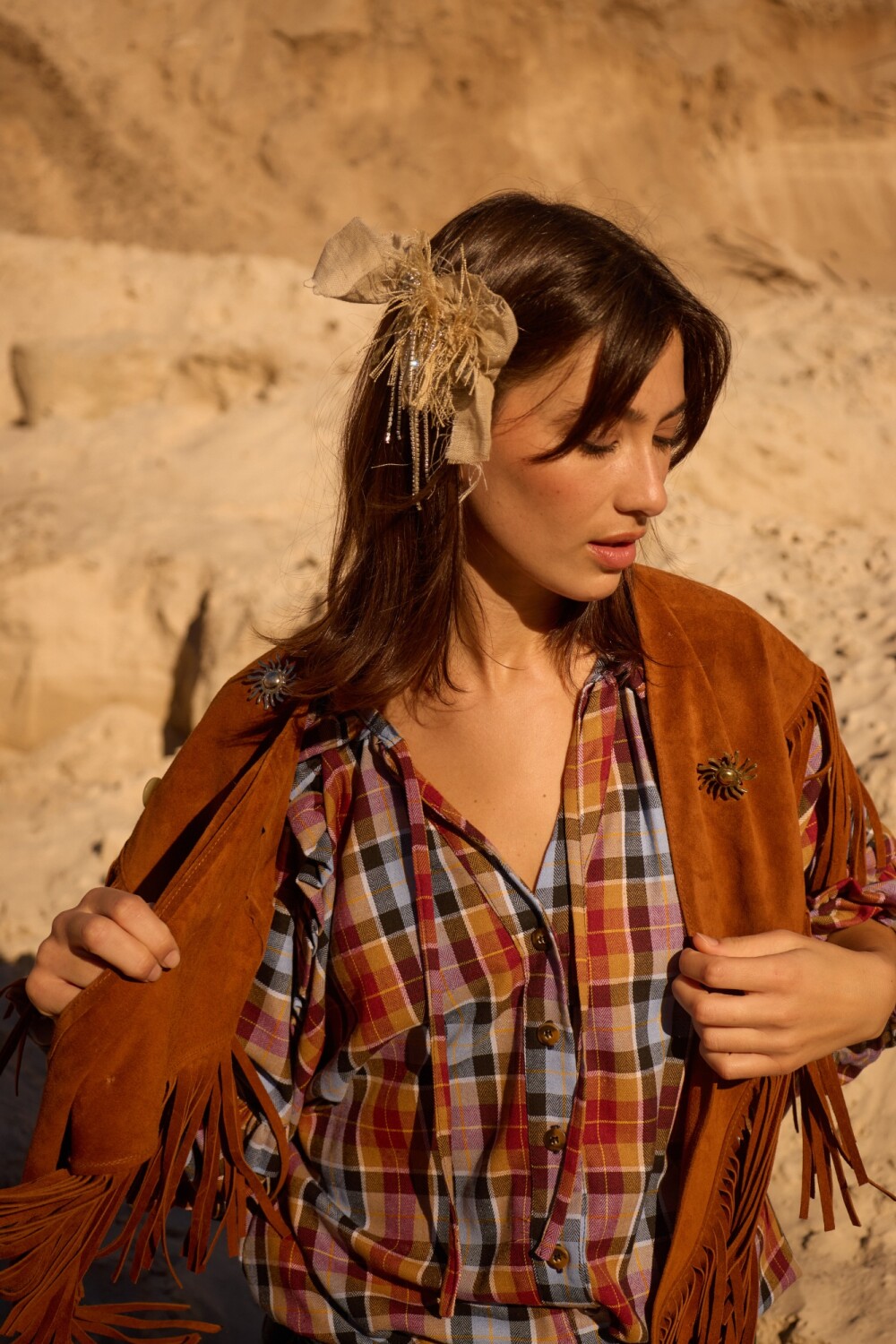 Bloom Shirt Mostaza / Negro