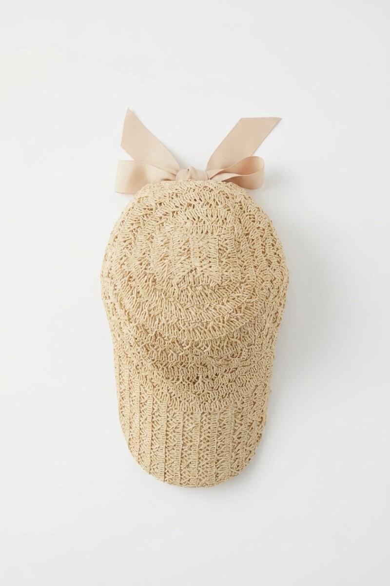 Cap rafia beige