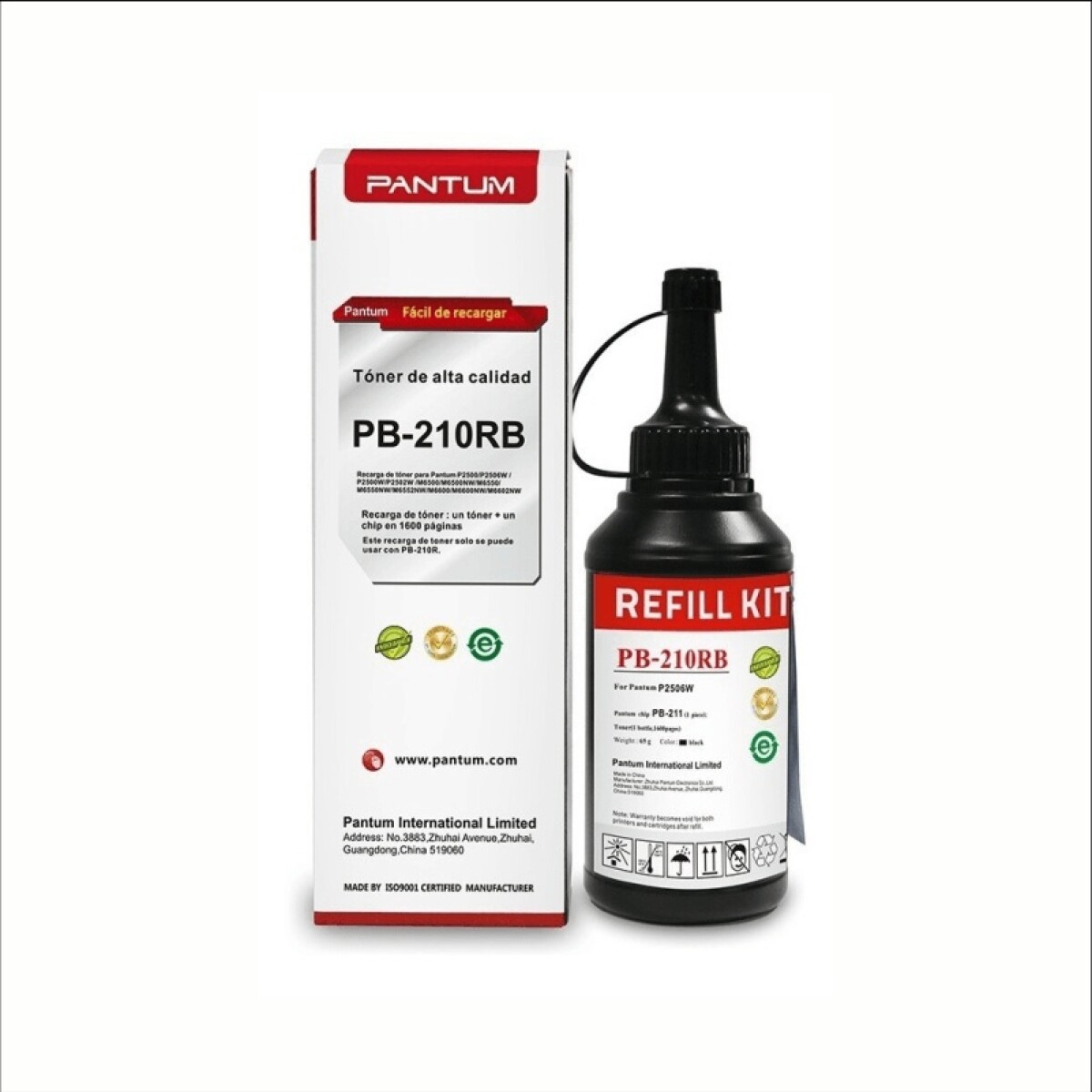 Botella kit recarga para toner Pantum PB-210R - PB211R 