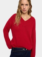 Jersey De Punto De Algodón rojo