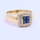 Anillo en oro 18 k brillantes y zafiros carré. Anillo en oro 18 k brillantes y zafiros carré.