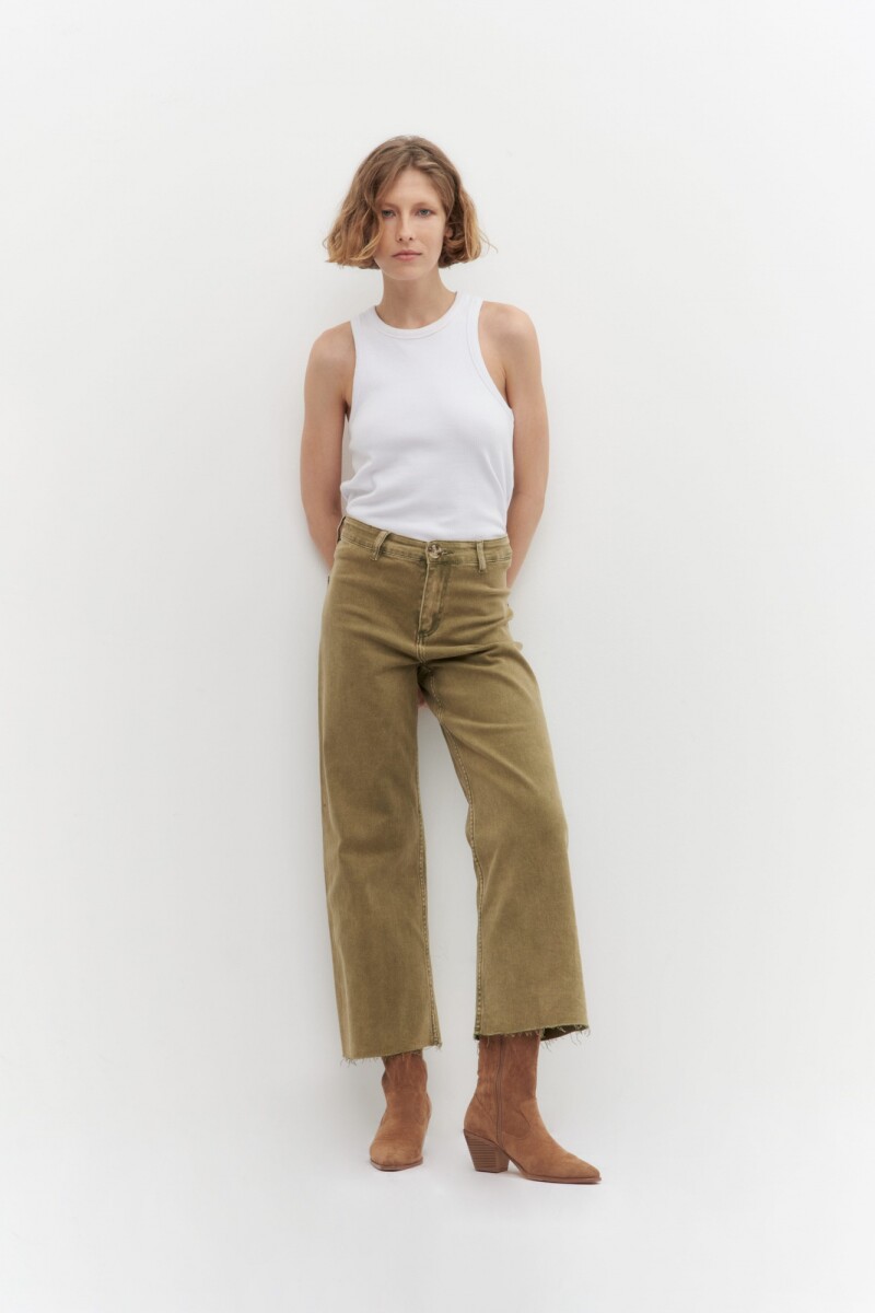 Jean culotte Paulina verde oliva