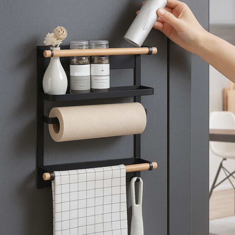 Estante Organizador Imantado Cocina Heladera Porta Rollo Estante Organizador Imantado Cocina Heladera Porta Rollo