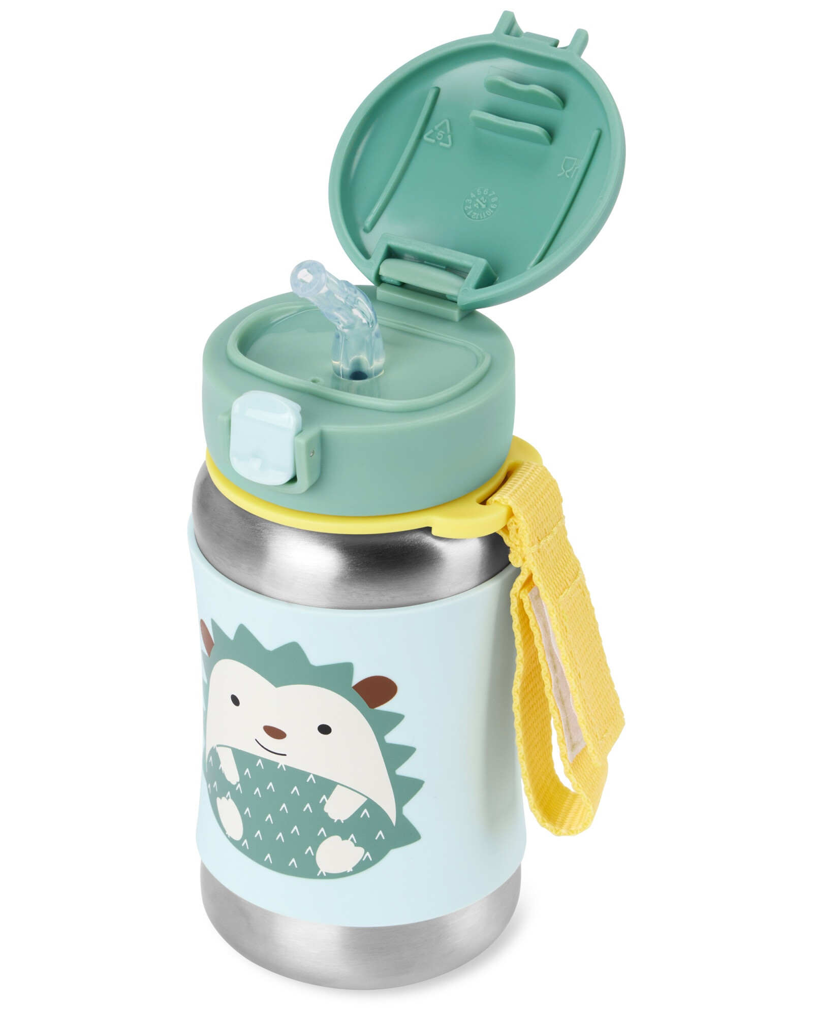 Botella de acero inoxidable con sorbito, diseño erizo Botella de acero inoxidable con sorbito, diseño erizo