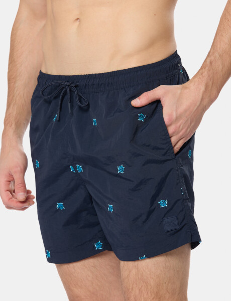 SHOR DE BAÑO BORDADO Azul