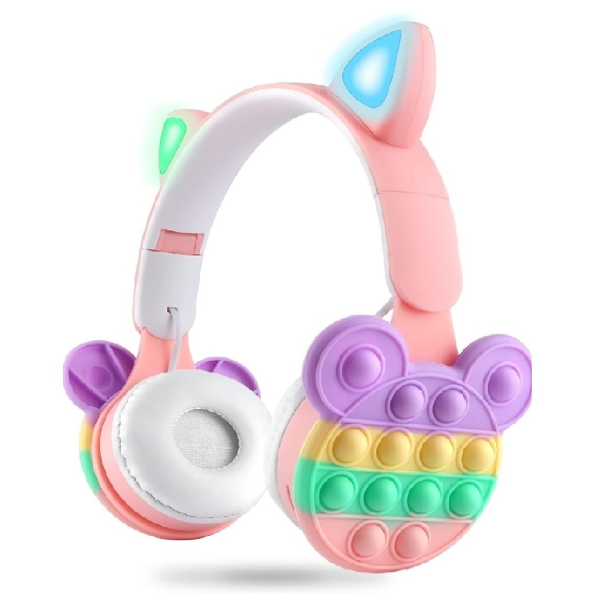 AURICULARES INFANTILES HUELLITA NEGRO - ROSA 