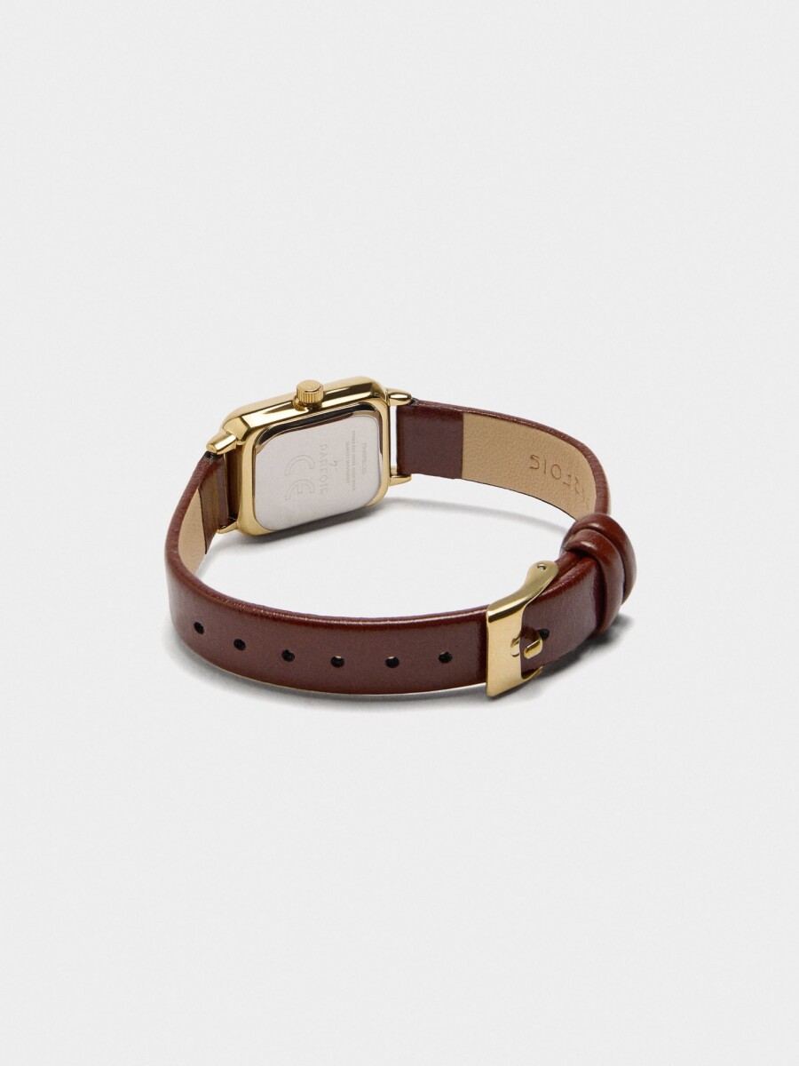 Reloj Cuadrado Pulsera Com Textura marron