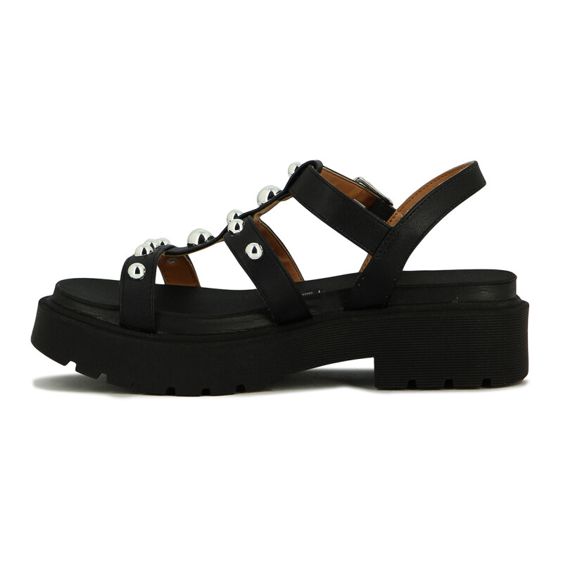 Sandalias Mujer Vizzano Tachas Y Hebilla Negro