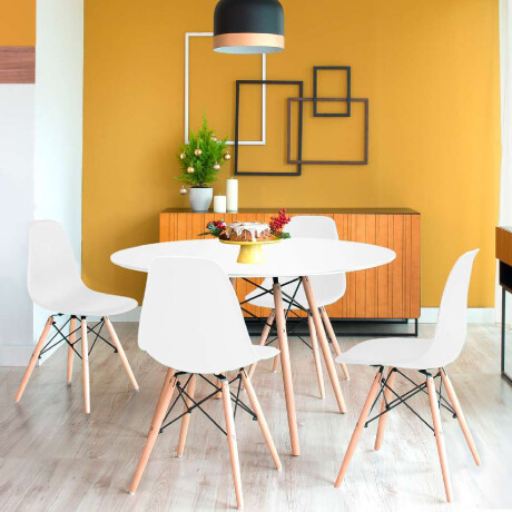 MESA DE COMEDOR EAMES REDONDA METAL 80 CM Mesa Eames Blanca Redonda 80cm