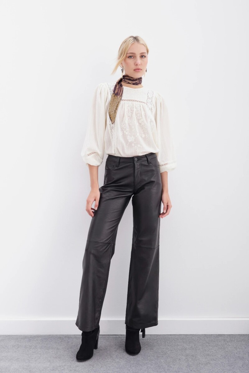 Pantalon Oxford Cuero Negro