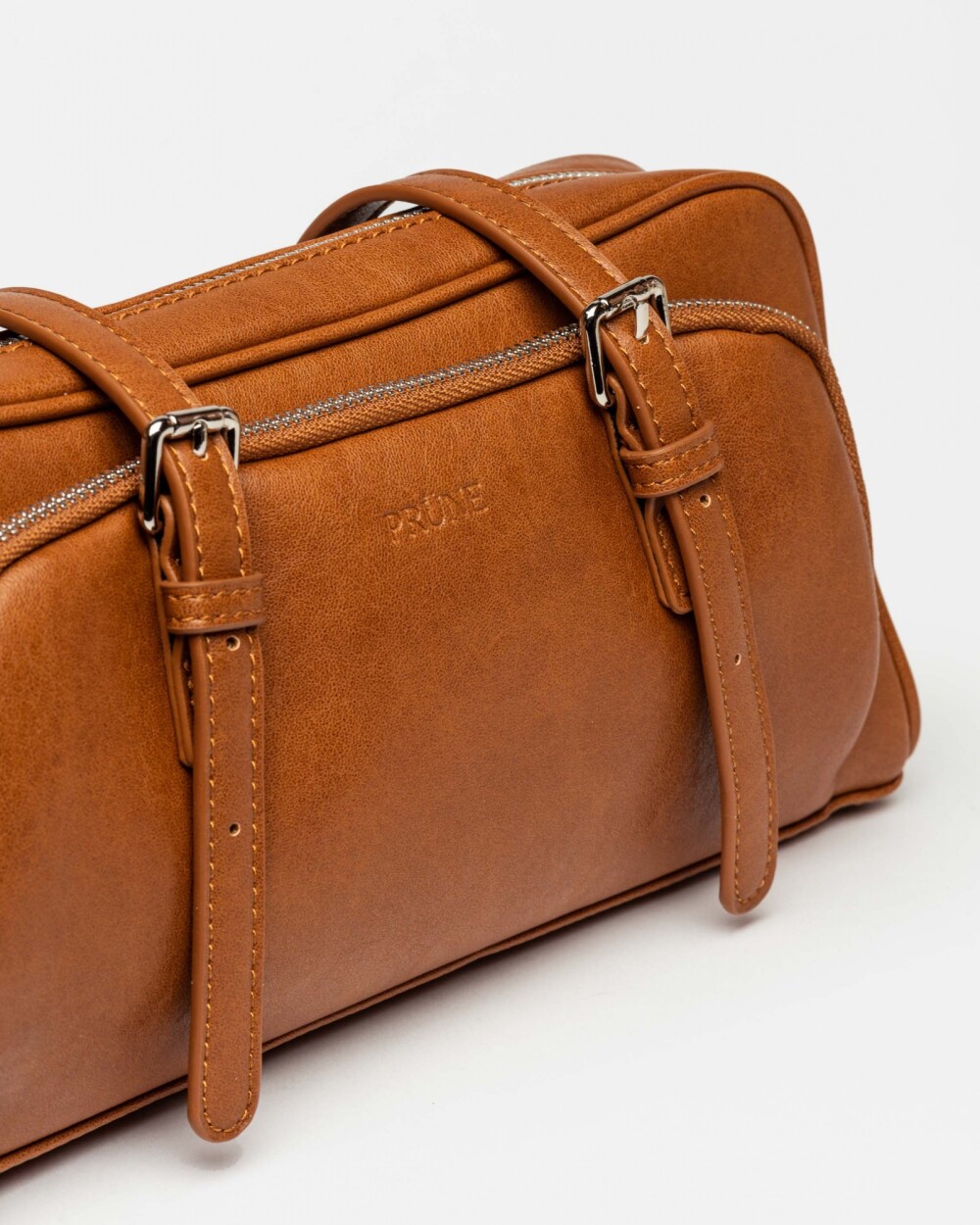 Cartera al hombro Lagoon en efecto cuero liso Cuoio