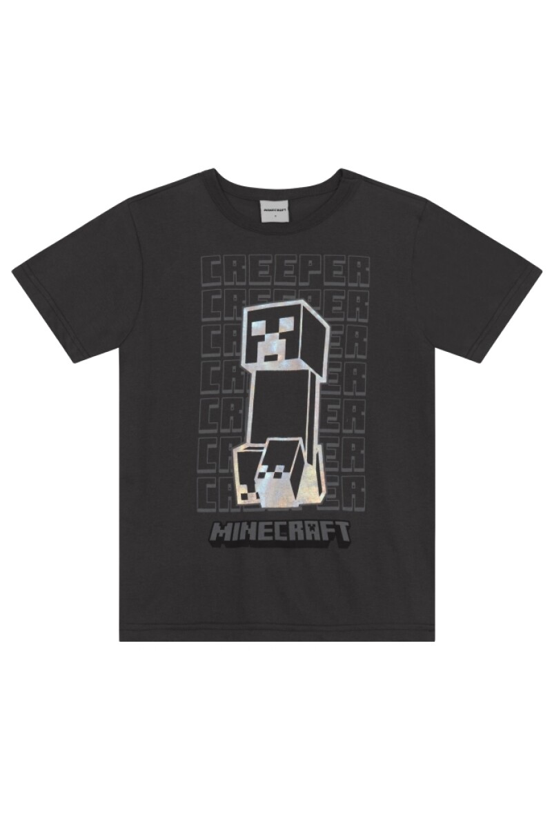 Remera con Serigrafía. Gris Oscuro