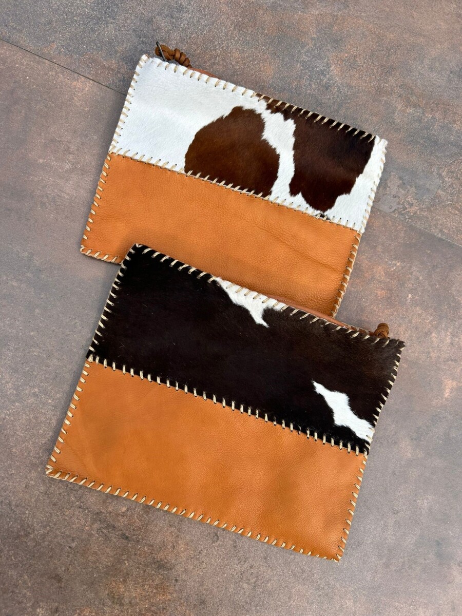 Half Leather Envelope - Cowhide Marrón 