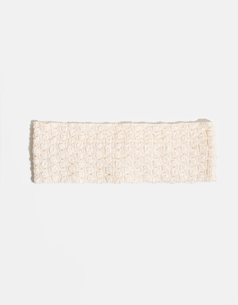 Vinchas Textiles Sporty Vincha Sporty Con Textura - Blanco Crudo