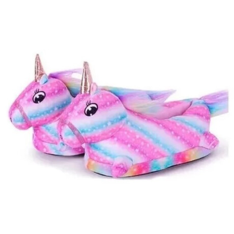 Pantuflas Unicornio Rayas Talle Unico Pantuflas Unicornio Rayas Talle Unico