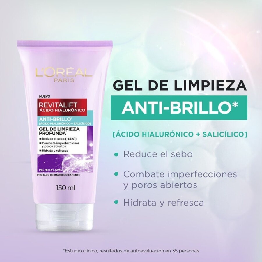 Gel Limpieza Revitalift Ácido Hialurónico 150ml L'Oreal Gel Limpieza Revitalift Ácido Hialurónico 150ml L'Oreal