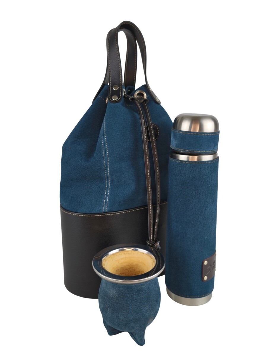 Set matero de lujo en cuero - Azul 