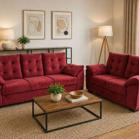 Juego De Living Montreal 3+2 Rojo Juego De Living Montreal 3+2 Rojo