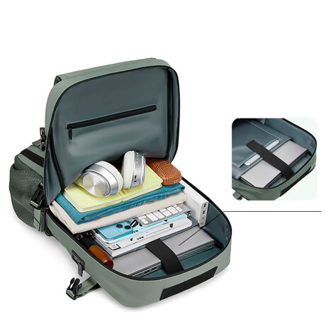 Mochila Bolso Viaje Carry On Impermeable N 1 Laptop Verde