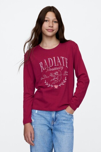 Remera Gráfico Manga Larga Niña Beet Red 19-2030 Tcx