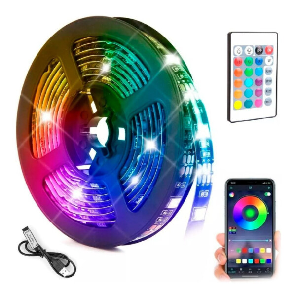 Cinta Luces Led Tira Rgb 5050 3m Bluetooth + Control Rem Cinta Luces Led Tira Rgb 5050 3m Bluetooth + Control Rem