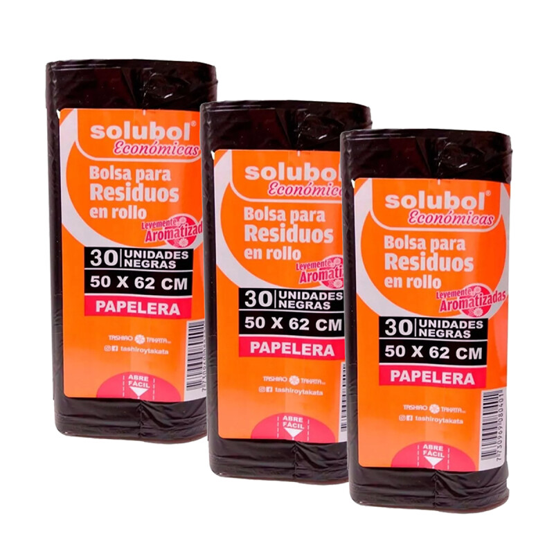 Bolsas residuos papelera rollo NEGRO
