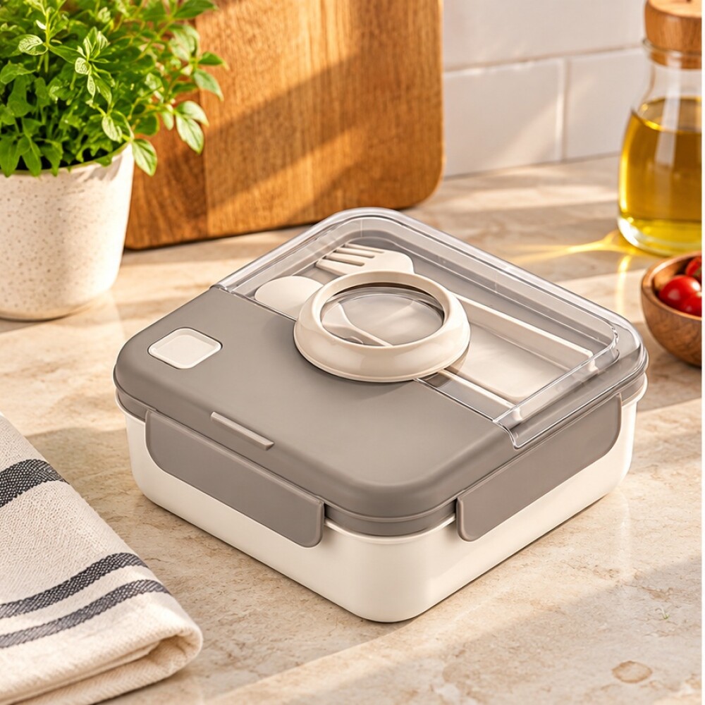 Vianda con divisiones y cubiertos BPA FREE Vianda con divisiones y cubiertos BPA FREE
