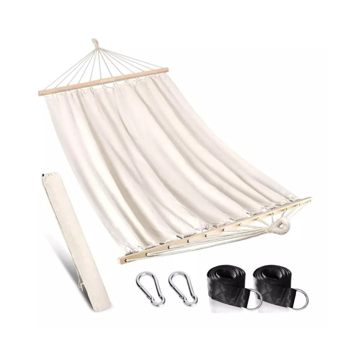 Hamaca Paraguaya Beige C/ganchos Calidad Premium - Blanco 