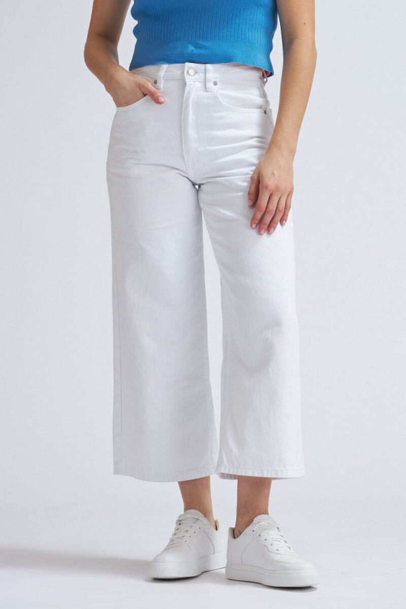 Pantalón de jean culotte Blanco