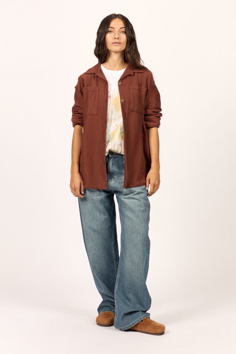 CAMISA THE SUN SHACKET H-marron