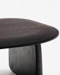 Mesa auxiliar Pirita de madera maciza de roble con acabado negro 70,6 x 70 cm FSC 100%