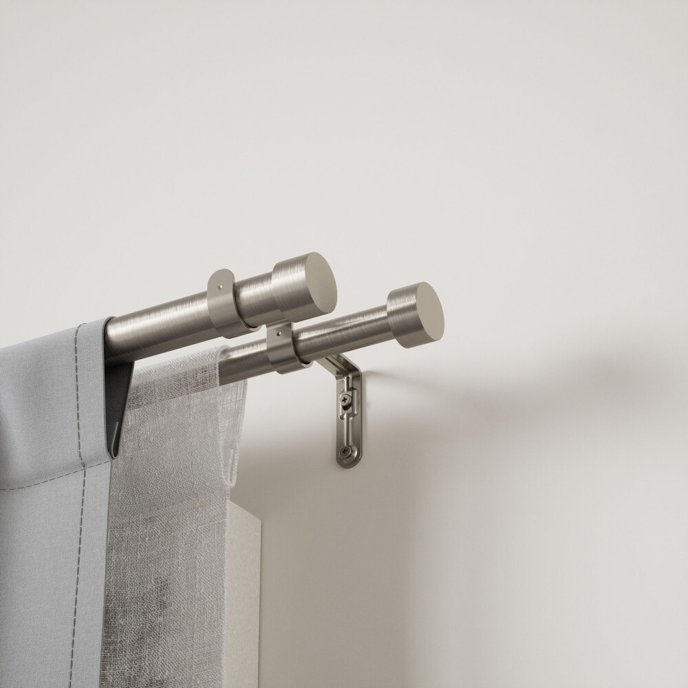 JGO BARRA CORTINA DOBLE METAL GRIS UMBRA