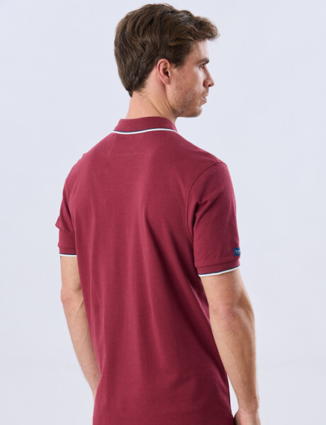 REMERA POLO LISA PIQUÉ Bordo Melange