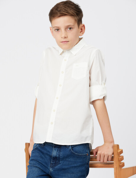 CAMISA LISA DE ALGODÓN Blanco