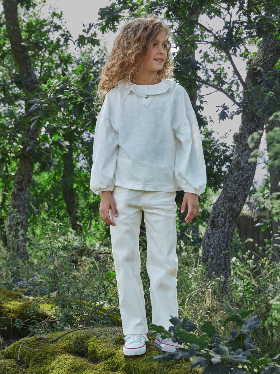 Pantalon Crudo Cinco Bolsillos Marfil
