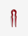 Peinetas y Palitos Acrilico Palito Glossy Formato Wavy. - Rojo Medio