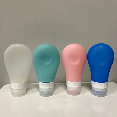 Botella de Viaje Silicona Shampoo azul