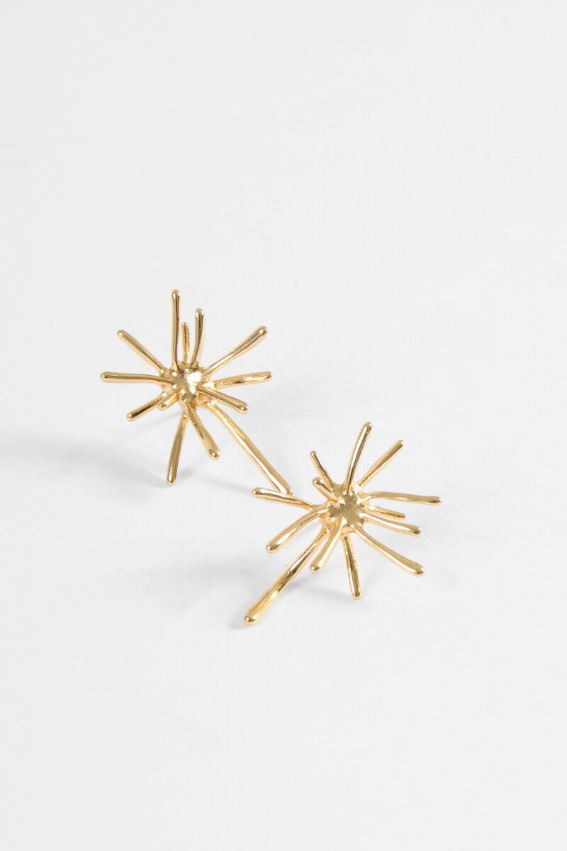 Caravanas sol acero dorado