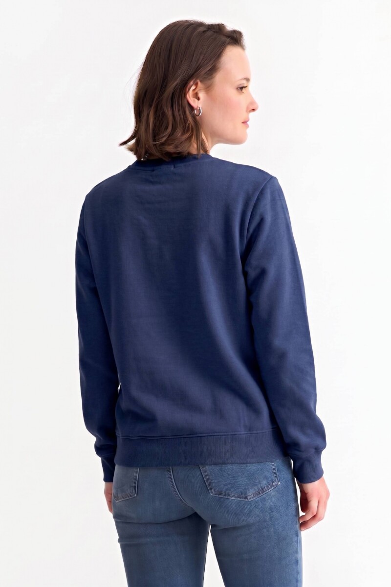 Buzo deportivo clásico escote redondo - UNISEX AZUL