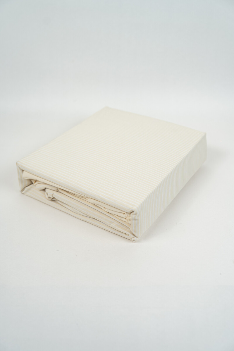 Sábanas 2 Plazas Queen 144 Hilos Stripes - Crema 
