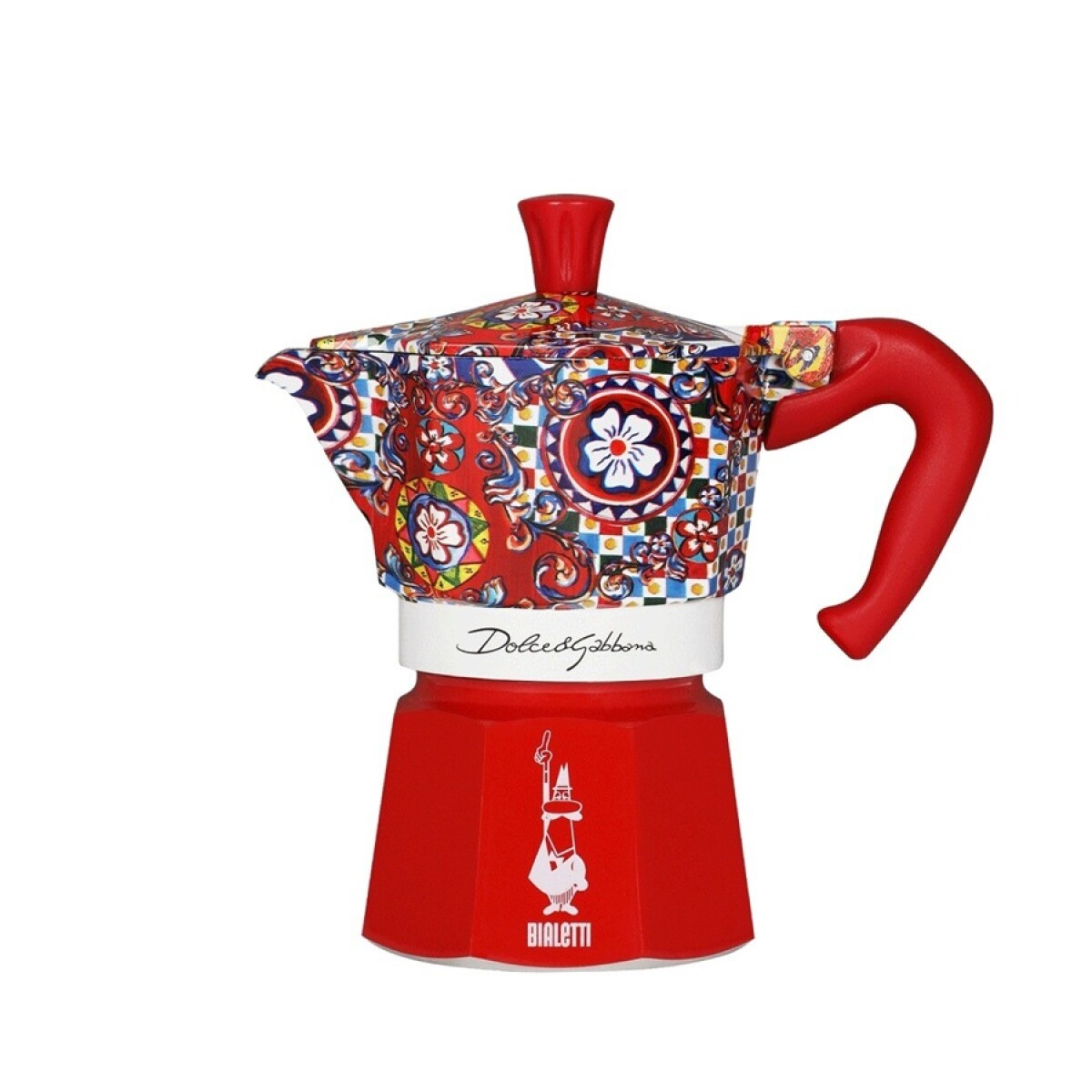 CAFETERA MOKA DOLCE GABBANA CARRETO SICILIANO 6 TZ ALUMINIO - ROJO 