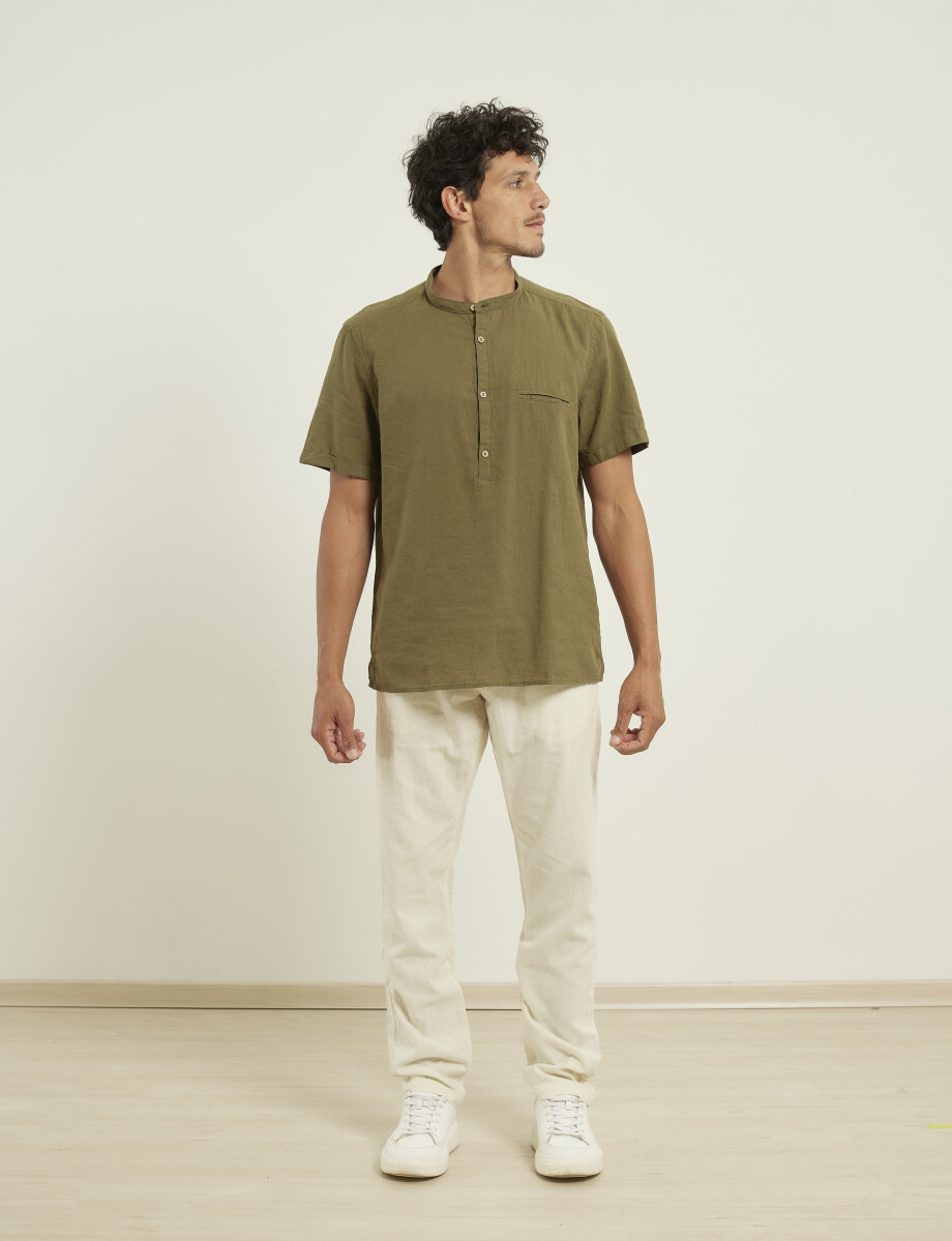 012405 CAMISA HARRINGTON LABEL Verde